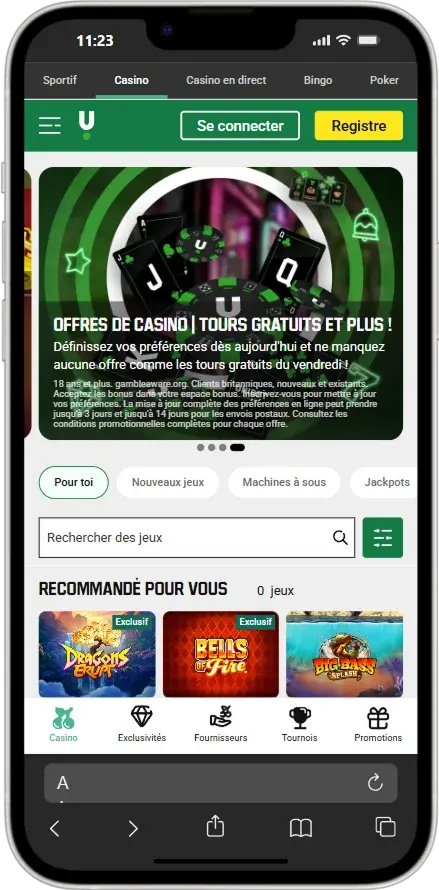 Application Unibet pour iOS