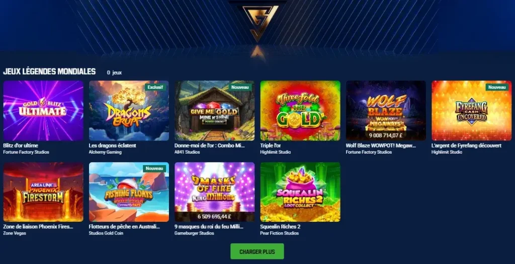 Collection de jeux Unibet en France